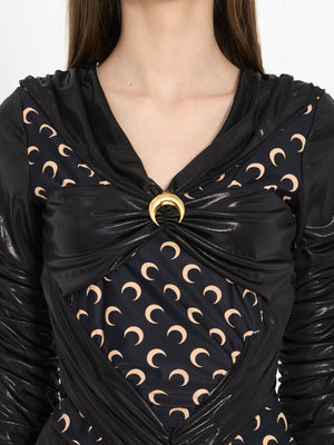 MARINE SERRE Lunar Crescent Regenerated Fabric Mini Dress