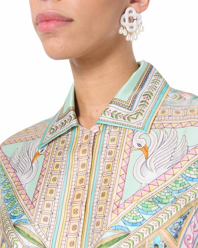 CASABLANCA Fall Fashion Must-Have: Luxurious Silk Printed Shirtdress for Women