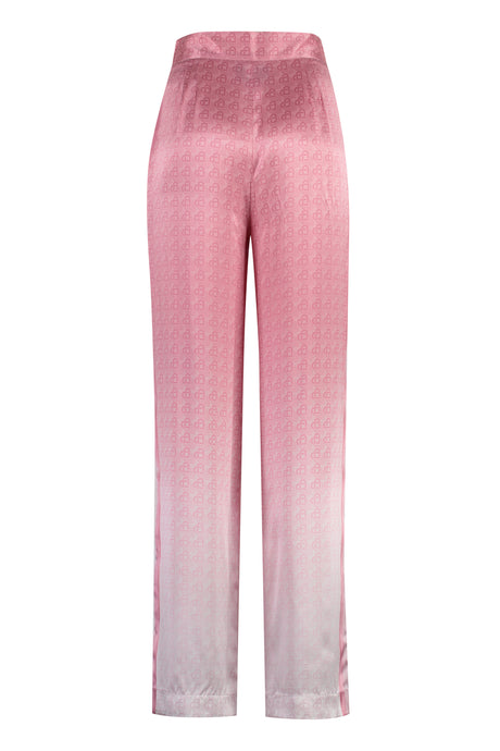 CASABLANCA Pink Printed Silk Pants for Women - FW23 Collection
