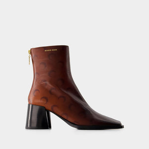 MARINE SERRE Crafted Brown Ankle Boots for Women - FW23 Collection