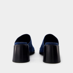 MARINE SERRE Navy Blue Slide Sandals for Women - FW23 Collection