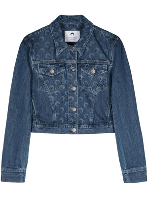 MARINE SERRE Blue Denim Jacket for Women - 24SS Collection