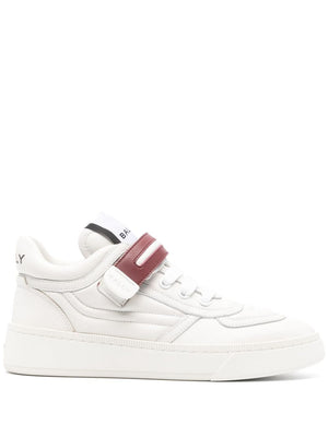 BALLY Off-White and Burgundy Leather Fashion Sneaker for Women - FW23 Collection