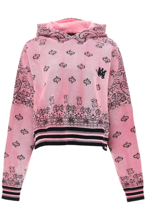 Áo hoodie cắt ngắn Họa tiết bandana cho phụ nữ - Bộ sưu tập SS23