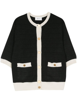BALLY Black Viscose Cropped Cardigan for Women for SS24