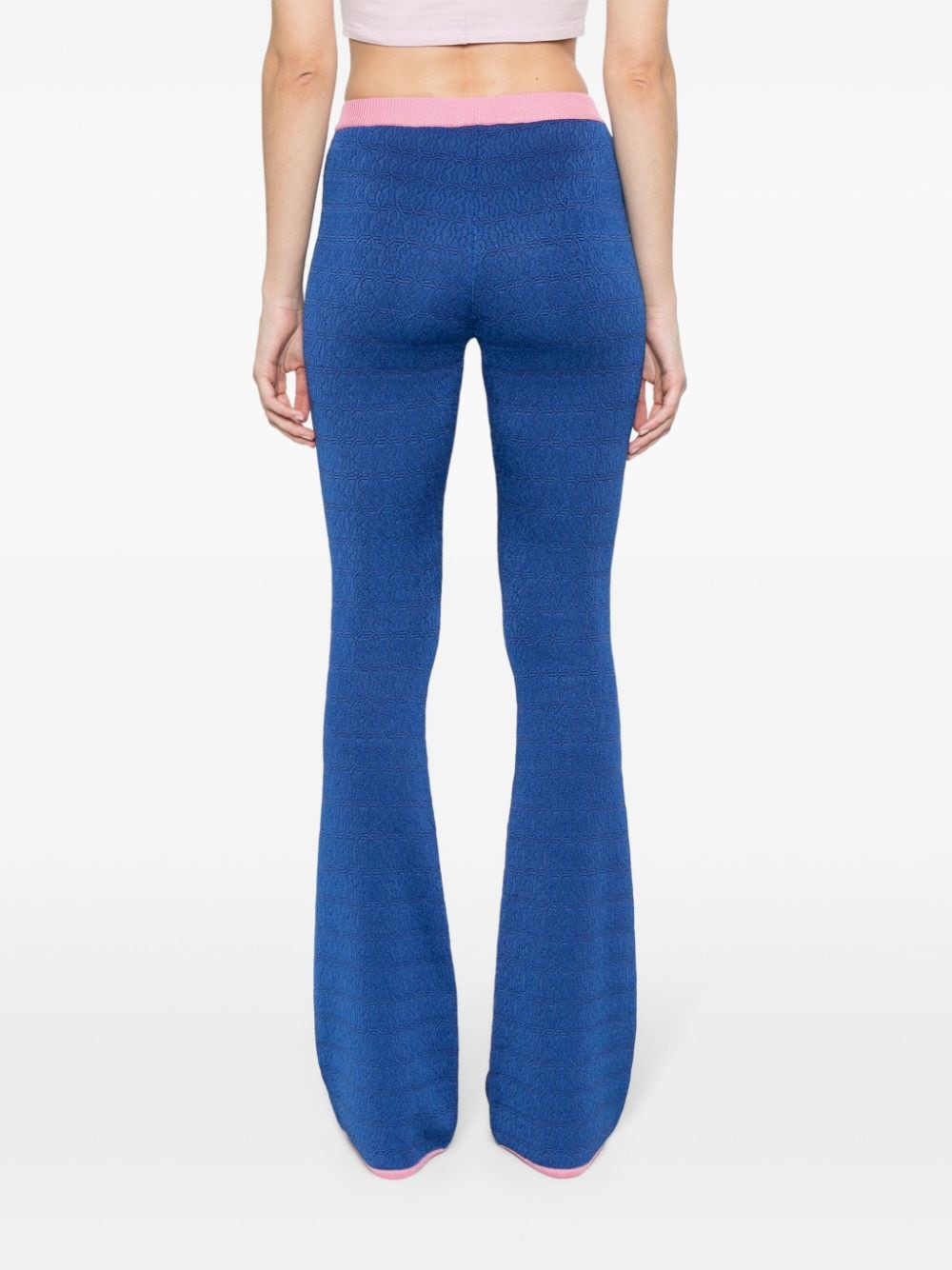 BALLY Blue and Pink Flared Knit Trousers for Women