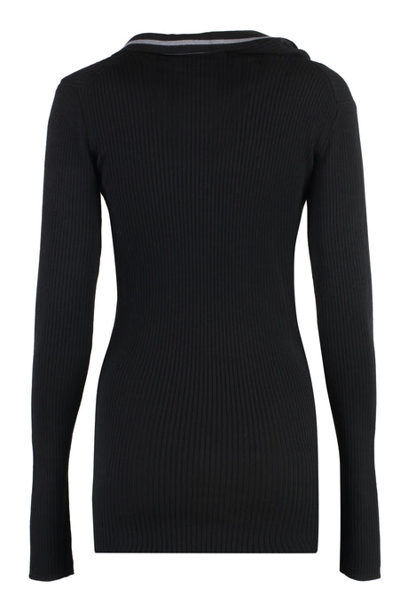 Y/PROJECT Knit Dress with Half Zip and V-Neck for Women