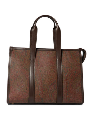 ETRO Paisley Medium Leather Handbag in Brown