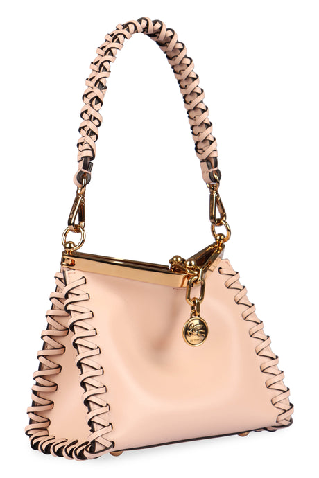 ETRO Mini Vela Nappa Leather Handbag in Beige - Shoulder & Crossbody Style (21cm x 16.5cm x 10cm)