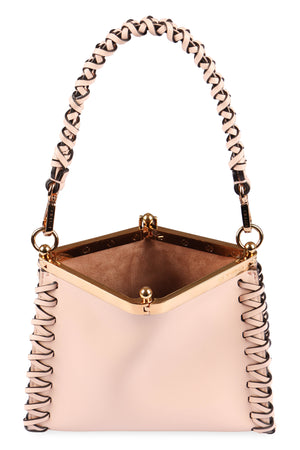 ETRO Mini Pink Calfskin Leather Shoulder Bag with Gold-Tone Accents and Suede Lining, 21x16x9 cm