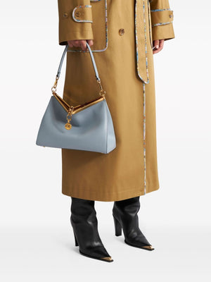 ETRO Luxurious Vela Leather &quot;Pegasus&quot; Shoulder Handbag - Sky Blue