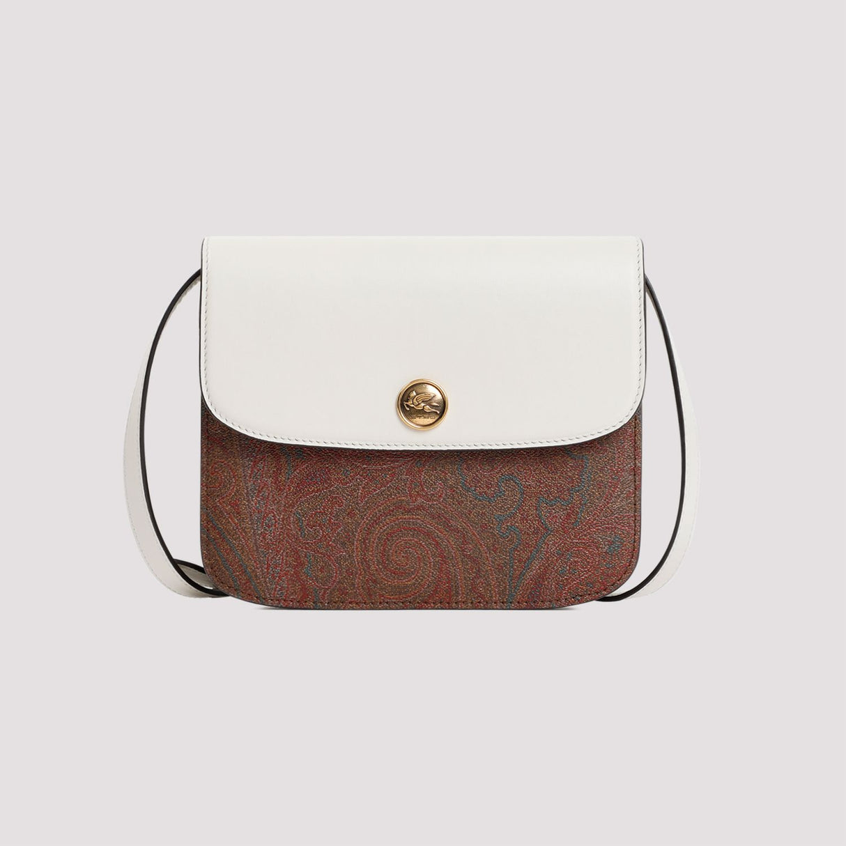 ETRO White Leather Mini Essential Crossbody Handbag for Women, 20.5cm x 16cm x 4cm