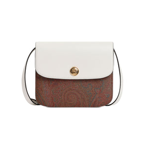 ETRO White Leather Mini Essential Crossbody Handbag for Women, 20.5cm x 16cm x 4cm
