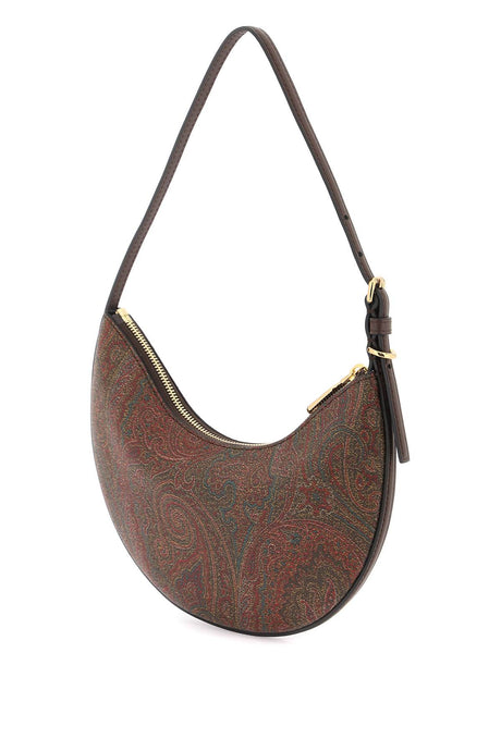 ETRO Small Essential Paisley Hobo Handbag with Leather Accents and Gold Hardware