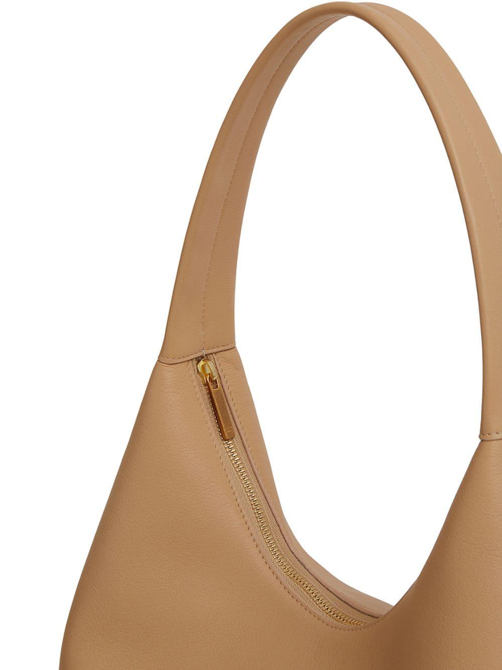 MANSUR GAVRIEL Luxury Soft Calf Leather Crossbody Hobo Bag in Sand