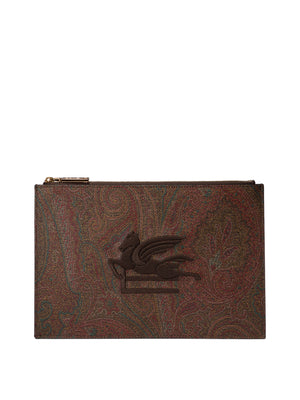 ETRO Paisley Patterned Jacquard Mini Pouch Handbag - 24x16 cm