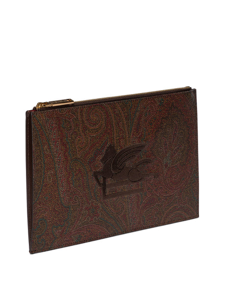 ETRO Paisley Patterned Jacquard Mini Pouch Handbag - 24x16 cm