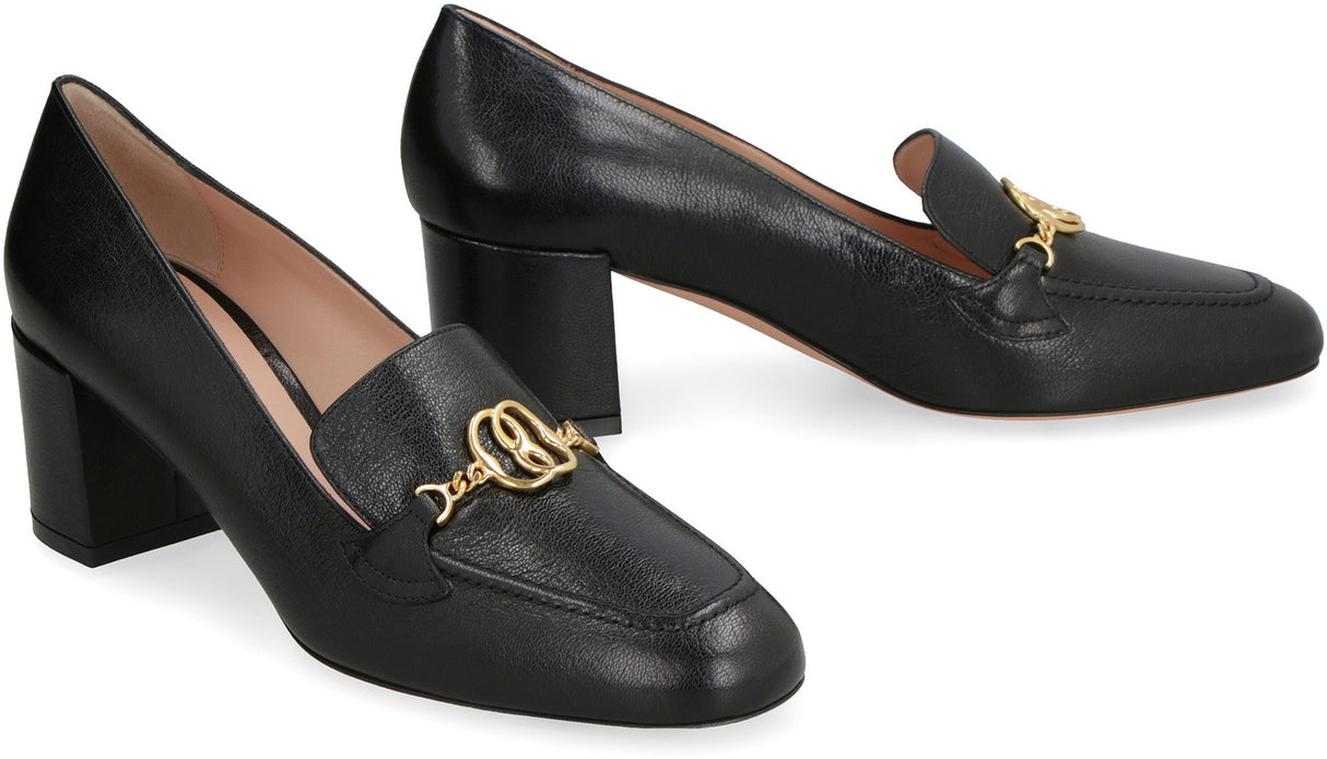 BALLY Women's Black Leather 5.5cm Heeled Pumps for SS24 Collection