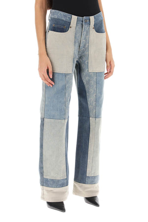 MARINE SERRE Regenerated Wide-Leg Denim Jeans with Moon Detailing for Women