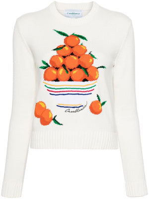 CASABLANCA White Pyramid Orange Knit Jumpsuit