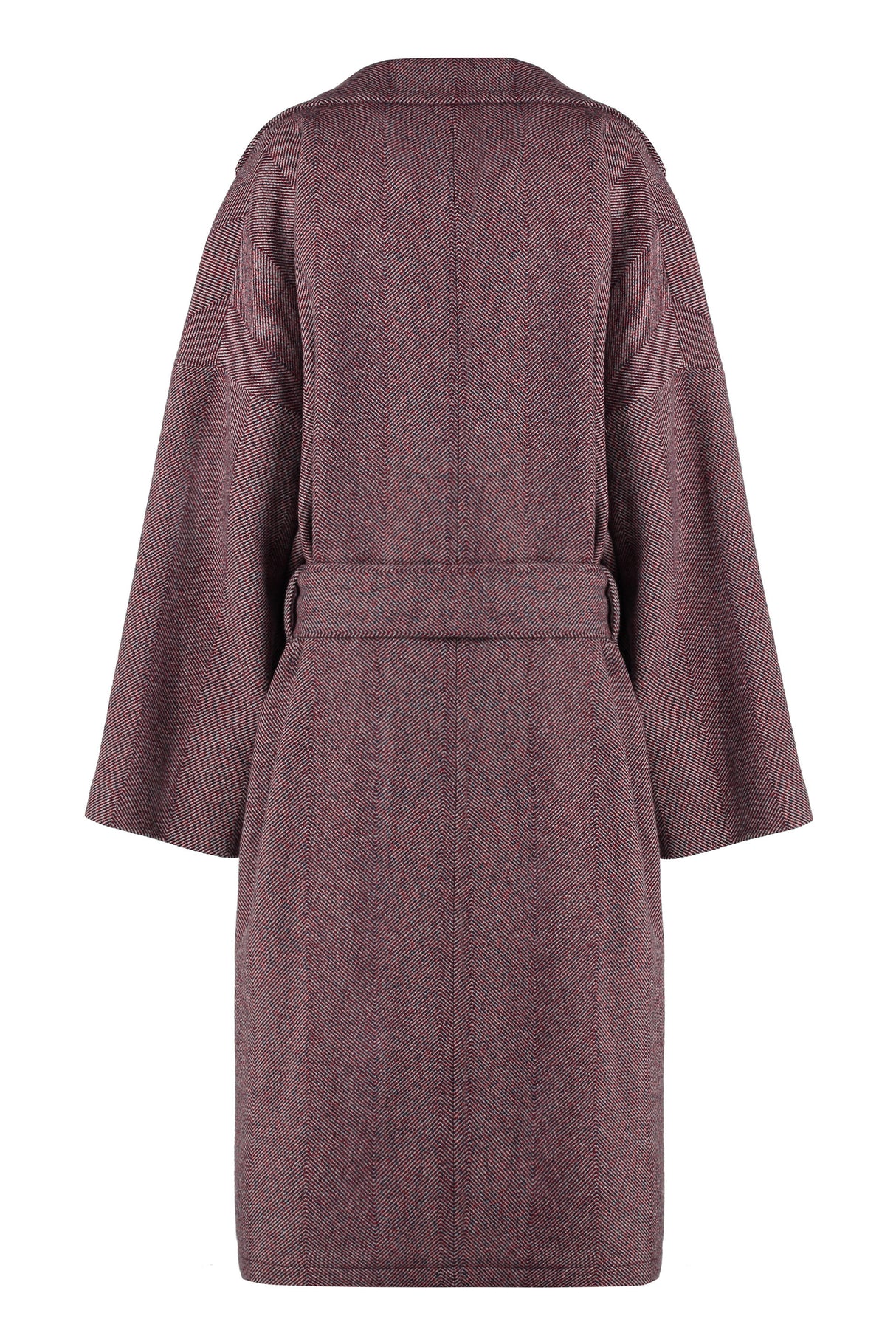 ETRO Elegant Long Wool Coat with Belt