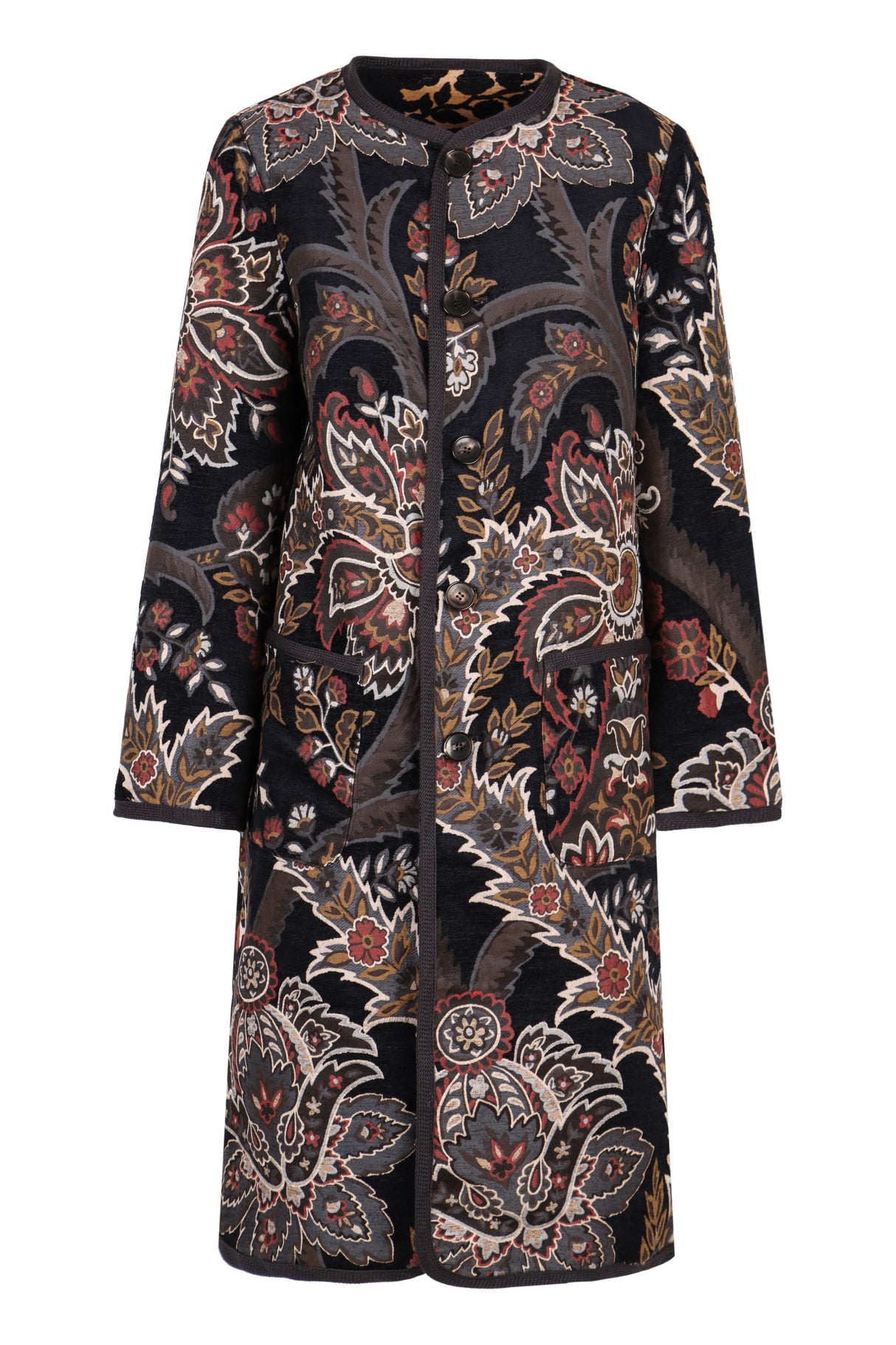 ETRO Reversible Floral Jacquard Jacket with Horn Buttons