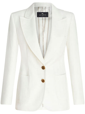 ETRO White Americana Outerwear with Golden Buttons for Women