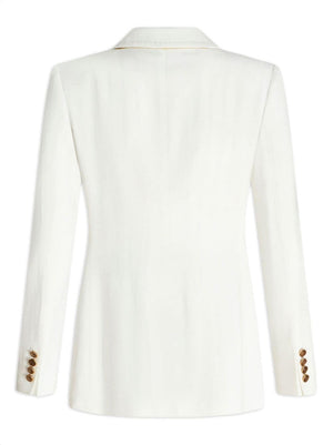 ETRO White Americana Outerwear with Golden Buttons for Women