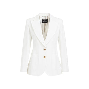 Áo khoác viscose trắng dành cho phụ nữ - SS24