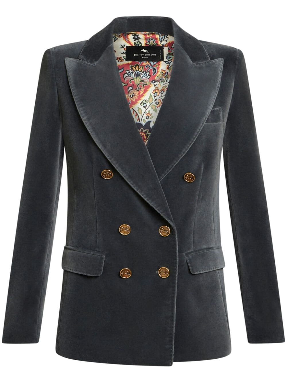 ETRO Double-Breasted Velvet Blazer for Women - Slim Fit