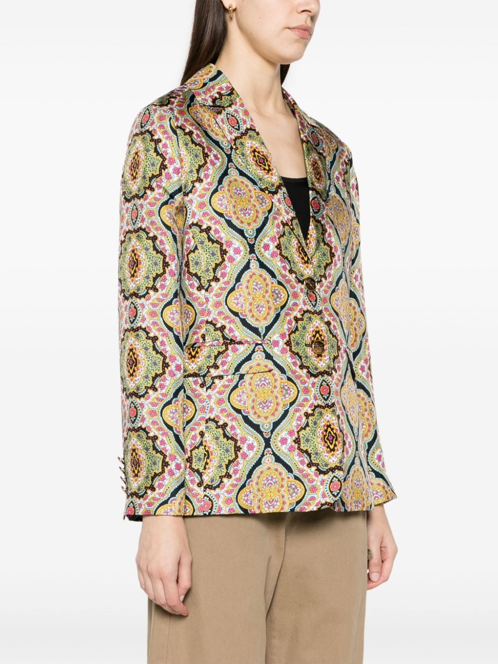 ETRO Floral Print Silk Blazer