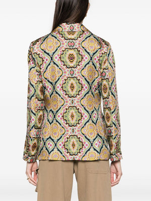 ETRO Floral Print Silk Blazer