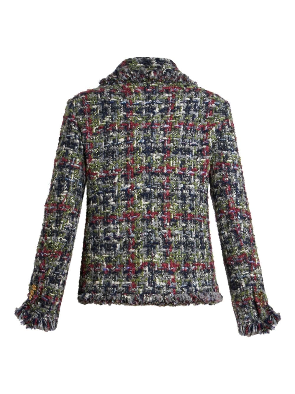 ETRO Fringed Edge Wool Tweed Jacket for Women - Classic Collar