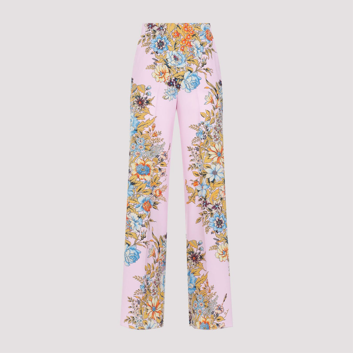 ETRO Luxurious Silk Pants in Pretty Pink and Purple for Women