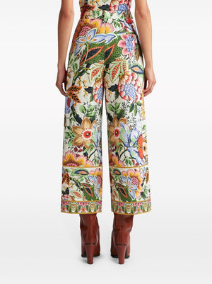 ETRO Printed White Floral Pants for Women - SS24