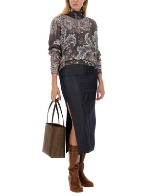 ETRO Elegant Wool Blend Pencil Skirt - Size 40 IT