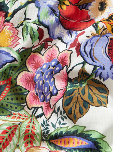 ETRO Floral Print Cotton-Silk Long Dress for Women - Natural Fibers - Multicolor