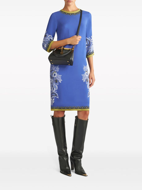 ETRO Floral Cady Shift Dress in Blue - Timelessly Elegant and Versatile