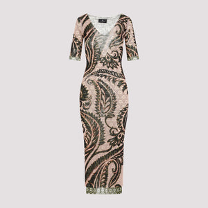 ETRO Pink Multicolor Print Midi Dress for Women