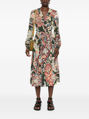 ETRO Floral Wrap Midi Dress for Women