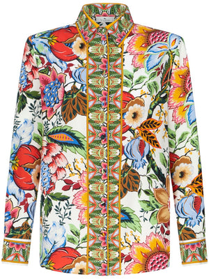 ETRO Floral Print Silk Shirt - Women's Multicolored SS24 Clothing