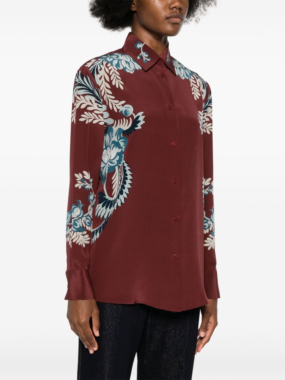 ETRO Floral Print Silk Crepe Shirt