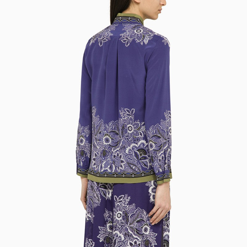 ETRO Multicolored Silk Bouquet Print Shirt for Women