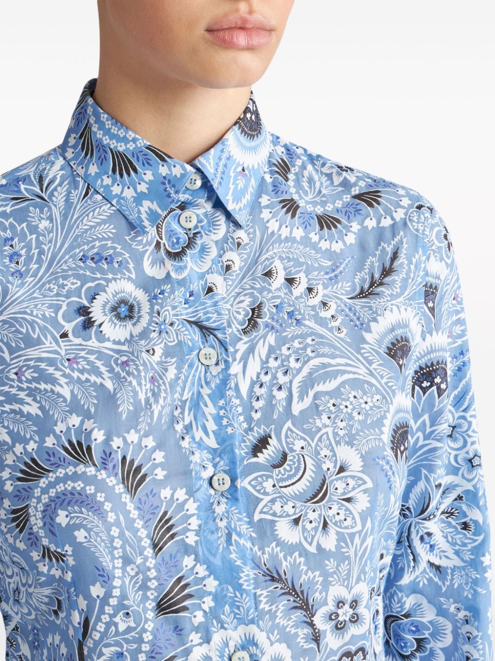 ETRO Paisley Print Cotton-Silk Blend Shirt for Women