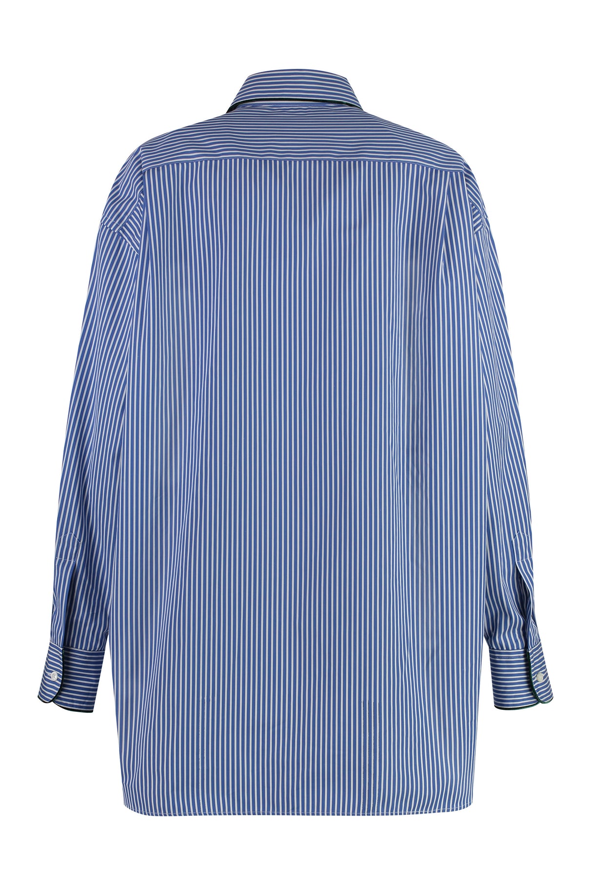 ETRO Asymmetric Edge Striped Cotton Shirt