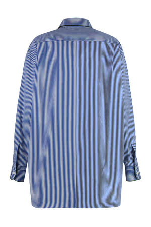 ETRO Asymmetric Edge Striped Cotton Shirt