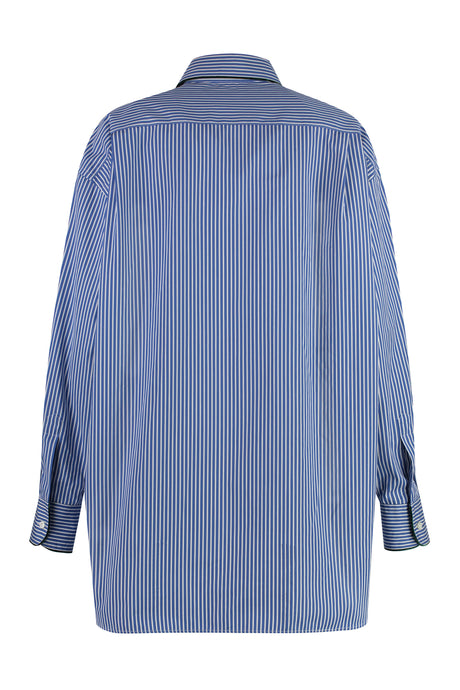 ETRO Asymmetric Edge Striped Cotton Shirt