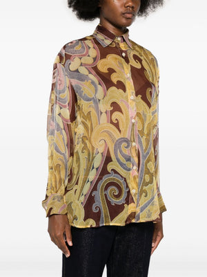 ETRO Floral Print Silk Shirt - Women’s Long Sleeves