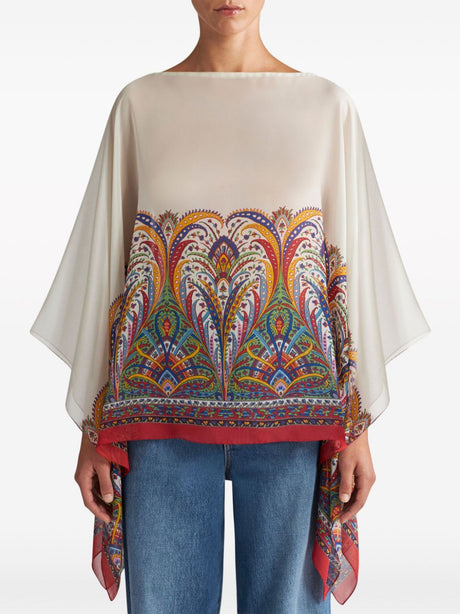 ETRO Floral Print Top Poncho for Women - SS24 Collection