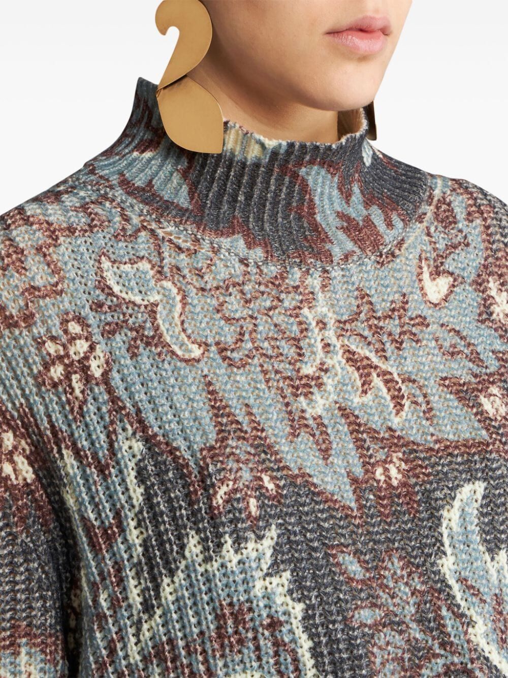 ETRO Multicolored Wool Turtleneck Sweater